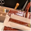 エルメスバーキン 25センチポロサスマットporous Crocodile 33/mielミールゴールド金具  全手縫いbirkin25-004