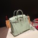 エルメスバーキン 25センチアリゲーターマット Alligator Crocodile 6u/vert deau  ヴェールドーシルバー金具 全手縫いbirkin25-012