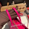 エルメスバーキン 25センチオーストリッチ Ostrich& Crocodile 8T Rose Candy  ローズキャンディ/ 5J Fuschiaフューシャピンクシルバー金具 全手縫いbirkin25-018