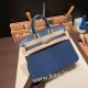 エルメスバーキン 25センチChamois 08 / bleu royal  ブルーロワイヤルシルバー金具 全手縫いbirkin25-022