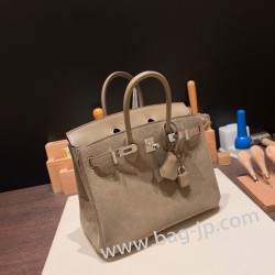 エルメスバーキン 25センチChamois 18/Étoupe Grey グリエレファント シルバー金具 全手縫いbirkin25-024