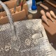 エルメスバーキン 25センチLizard リザードナチュラ1B/ Ombreオンブレゴールド金具  全手縫いbirkin25-027