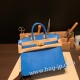 エルメスバーキン 25センチLizard リザードナチュラT7/Blue Hydra  ブルーイドラゴールド金具  全手縫いbirkin25-033