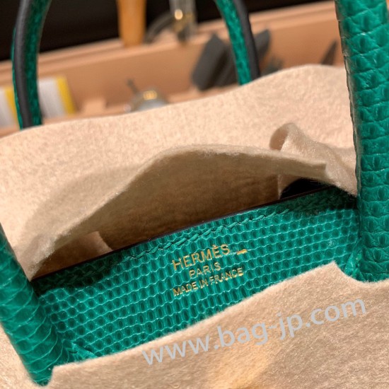 エルメスバーキン 25センチLizard リザードナチュラ1K/Bambou バンブーゴールド金具  全手縫いbirkin25-038