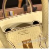 エルメスバーキン 25センチヴォーエプソン Epsom ジョーヌプッサン x ブルーエレクトリック 1Z /Jaune Poussin& 7T/Blue Electric  ゴールド金具 全手縫いbirkin25-050