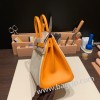 エルメスバーキン 25センチヴォーエプソン Epsom クレ X ソレイユ10 /Craie & 9H/ Soleil シルバー金具 全手縫いbirkin25-057