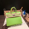 エルメスバーキン 25センチヴォーエプソン Epsom キウイ6R/ Kiwi シルバー金具 全手縫いbirkin25-068