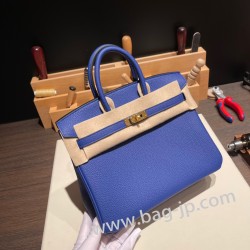 エルメスバーキン 25センチトゴ Togo ブルーエレクトリック7T/ Blue Electricゴールド金具  全手縫いbirkin25-107