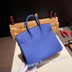 エルメスバーキン 25センチトゴ Togo ブルーエレクトリック7T/ Blue Electricゴールド金具  全手縫いbirkin25-107