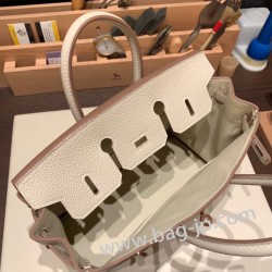 エルメスバーキン 25センチトゴ Togo クレ10/Craie  RoseRose Gold  Hardware  全手縫いbirkin25-114