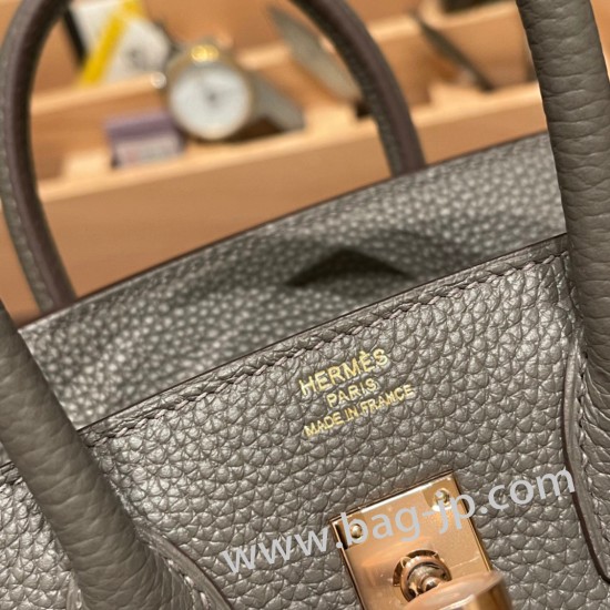 エルメスバーキン 25センチトゴ Togo エタン8F/Etain  RoseRose Gold  Hardware  全手縫いbirkin25-120