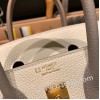 エルメスバーキン 25センチトゴ Togo クレx グリアスファルトnew stock  10 /Craie & M8 /Gris Asphalt  ゴールド金具  全手縫いbirkin25-142