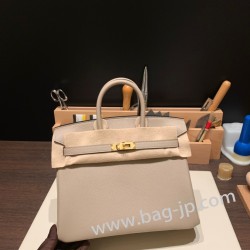 エルメスバーキン 25センチトゴ Togo トゥルティエールグレーnew stock  81 /Gris Tourterelleゴールド金具  全手縫いbirkin25-143