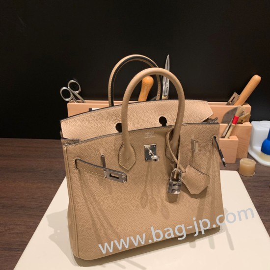 エルメスバーキン 25センチトゴ Togo ベージュ14/Beige シルバー金具 全手縫いbirkin25-151