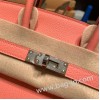 エルメスバーキン 25センチトゴ Togo ローズエテK4 /Rose d’ete シルバー金具 全手縫いbirkin25-152