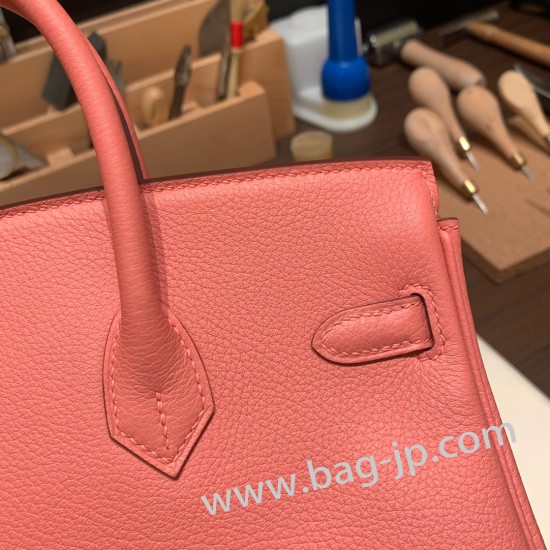 エルメスバーキン 25センチトゴ Togo ローズエテK4 /Rose d’ete シルバー金具 全手縫いbirkin25-152