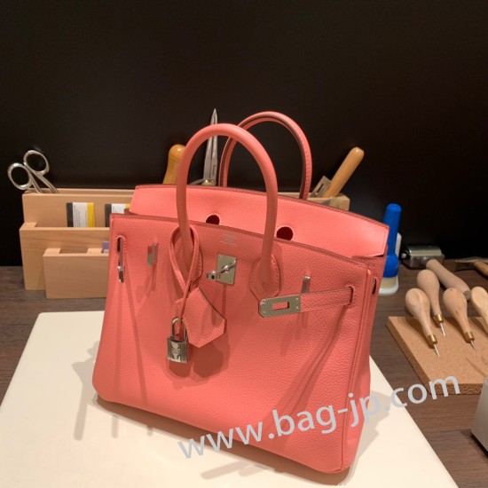 エルメスバーキン 25センチトゴ Togo ローズエテK4 /Rose d’ete シルバー金具 全手縫いbirkin25-152