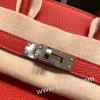 エルメスバーキン 25センチトゴ Togo ルージュクーS3 /Rouge Cœur シルバー金具 全手縫いbirkin25-156