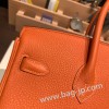 エルメスバーキン 25センチトゴ Togo オレンジ93/Orange シルバー金具 全手縫いbirkin25-158
