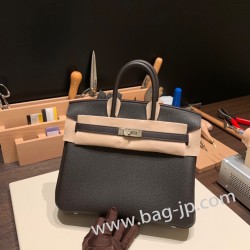 エルメスバーキン 25センチトゴ Togo ゴールド37/Gold & 46 /Ebene シルバー金具 全手縫いbirkin25-160