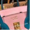 エルメスバーキン 25センチシェブルミゾル  Chevre ローズサクラ&ブルーパオン3Q/ Rose Sakura & 7F/ Blue Paonゴールド金具  全手縫いbirkin25-172