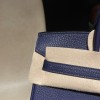 【バーキン 25cm トゴ】M3 ブルーアンクル ×93 オレンジ シルバー金具 大胆なカラーコントラストのハイクラスバッグ 