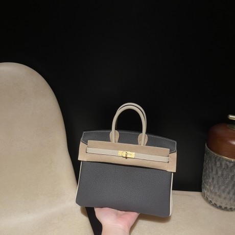 【全新入荷】エルメス バーキン 25 トゴ革 88 グラファイト ×10 クレ ゴールド金具｜濃密なグレーと柔らかなベージュのコントラスト ゴールドの輝きで洗練されたデザイン 