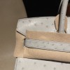 4Z  ゴールド金具 4Z /Gris Mouette  グリムエット エルメスバーキンオーストリッチ 25センチ 高級カスタムメイド Birkin 30cm 南アフリカ KK オーストリッチ 