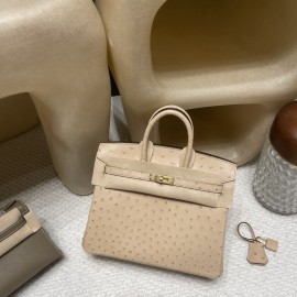 S2 Trench  トレンチ ゴールド金具 エルメスバーキンオーストリッチ 25センチ 高級カスタムメイド Birkin 25cm 南アフリカ KK オーストリッチ  