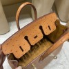 37/Gold   ゴールド  ゴールド金具 エルメスバーキンオーストリッチ 25センチ 高級 カスタムメイド 25 birkin 南アフリカ KK オーストリッチ  