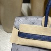 R2 Blue Agate  ブルーアガット&77/Blue Iris  ブルーアイリス  ゴールド金具 エルメスバーキンオーストリッチ 25センチ 高級 カスタムメイド 25 birkin 南アフリカ KK オーストリッチ  