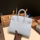 エルメスバーキン 25 外縫い アズール7R Azur 全手縫いbirkin25-w009