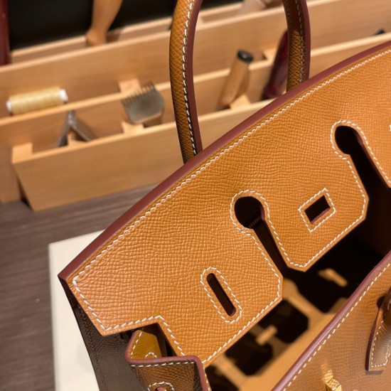 エルメスバーキン 25 外縫い ゴールド37 Gold 全手縫いbirkin25-w015