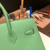 エルメスバーキン 25 外縫い ヴェールクリケット3I Vert Criquet 全手縫いbirkin25-w027