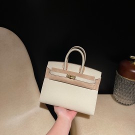 10 Craie クレ 全手縫い エルメス バッグ ヴォーエプソン Epsom 【希少品】バーキン 25cm 外縫い Birkin 25cm 外縫い 