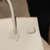 10 Craie クレ 全手縫い エルメス バッグ ヴォーエプソン Epsom 【希少品】バーキン 25cm 外縫い Birkin 25cm 外縫い 