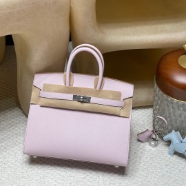 Epsom 09/Mauve Pale モーヴ・ペール  シルバー金具 全手縫い  ヴォーエプソン Epsom 【2023 年製】バーキン 25cm 外縫い Birkin 25cm Sellier 外縫い