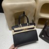 【若々しいシャープデザイン】Hermès 30 Birkin Sellier 外縫いEpsom 89 / ブラック ゴールド金具 ヴォーエプソン Epsom