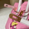 【夢のカラーコンボ】Hermès 25 Birkin Sellier 外縫いEpsom 5P / ピンク ×01 / ホワイト 反線 ゴールド金具 未使用保存品 ヴォーエプソン Epsom