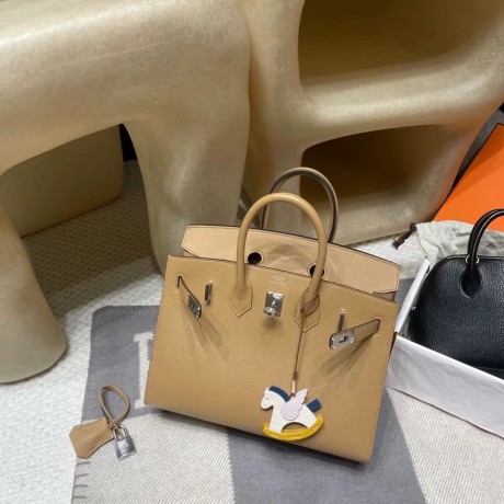【大人の美学】Hermès Birkin25 Sellier 外縫いEpsom 0M / チャイ 銀色金具 ヴォーエプソン Epsom