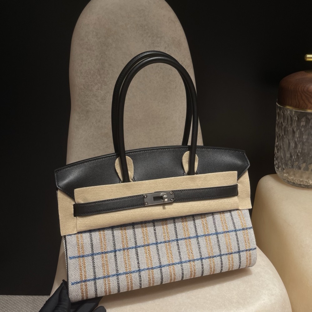 Shoulder birkin 29cm エルメス バーキンショルダーライト29 エクリュ オレンジ クーベルチュール ライン 刺繍 ブルー スイフト トワルアッシュ シルバー金具  Shoulder birkin 29cm