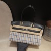 Shoulder birkin 29cm エルメス バーキンショルダーライト29 エクリュ オレンジ クーベルチュール ライン 刺繍 ブルー スイフト トワルアッシュ シルバー金具  Shoulder birkin 29cm