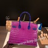 エルメスバーキン 30センチポロサスマットporous Crocodile アネモネxブルーエレクトリックP9 /Anemone& 7T /Blue Electricゴールド金具 birkin30-002 全手縫い