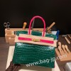 エルメスバーキン 30センチポロサスマットporous Crocodile ローズキャンディ8T /Rose Candyゴールド金具 birkin30-004 全手縫い