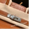 エルメスバーキン 30センチMatta Crocodile ゴールド  37/ Goldシルバー金具 birkin30-006 全手縫い