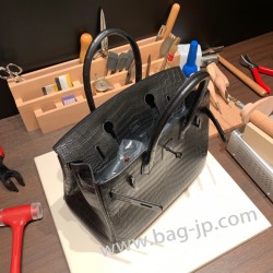 エルメスバーキン 30センチCrocodileso blackBlack Hardwarebirkin30-007 全手縫い