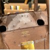 エルメスバーキン 30センチオーストリッチ Ostrich 18 /Étoupe Grey エトゥープゴールド金具 birkin30-016 全手縫い