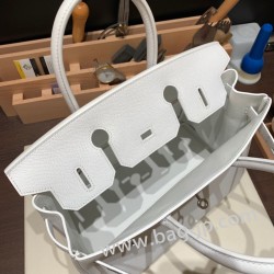 エルメスバーキン 30センチヴォーエプソン Epsom 01/White (Blanc) ホワイトゴールド金具 birkin30-025 全手縫い