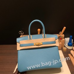 エルメスバーキン 30センチトゴ Togo 75/Blue Jean  ブルージーンゴールド金具 birkin30-043 全手縫い