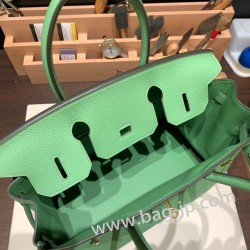 エルメスバーキン 30センチトゴ Togo 3I/Vert Criquet  ヴェールクリケットゴールド金具 birkin30-055 全手縫い